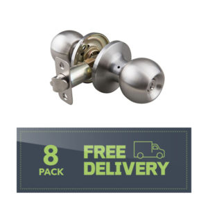 Keyed Entry Round Knob BN 8-pack