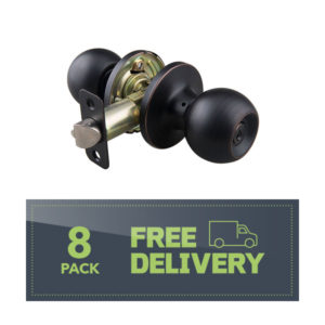 Keyed Entry Round Knob ORB 8-pack
