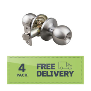 Keyed Entry Round Knob BN 4-pack
