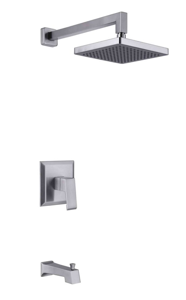 Rainfall Shower/Tube set, Brushed Nickle