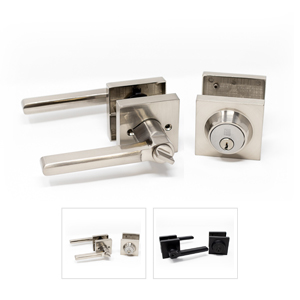 SQUARE LEVER HANDLE COMBO SET, up to 6 key alike